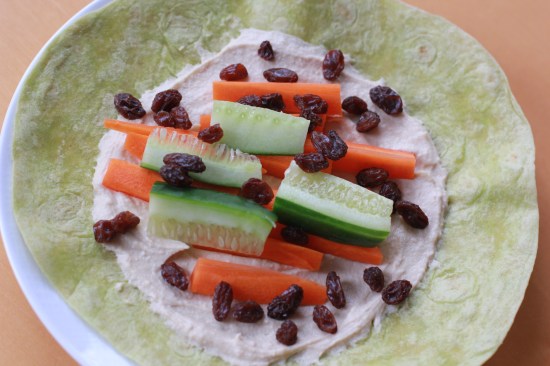 2-Minute Humus Veggie Wrap