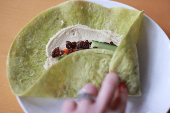 2-Minute Humus Veggie Wrap