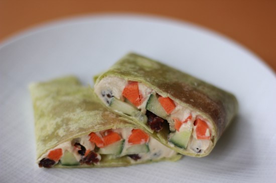 2-Minute Humus Veggie Wrap