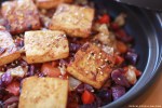 Spicy Baked Marinated Tofu with Cabbage Veggie Stir Fry