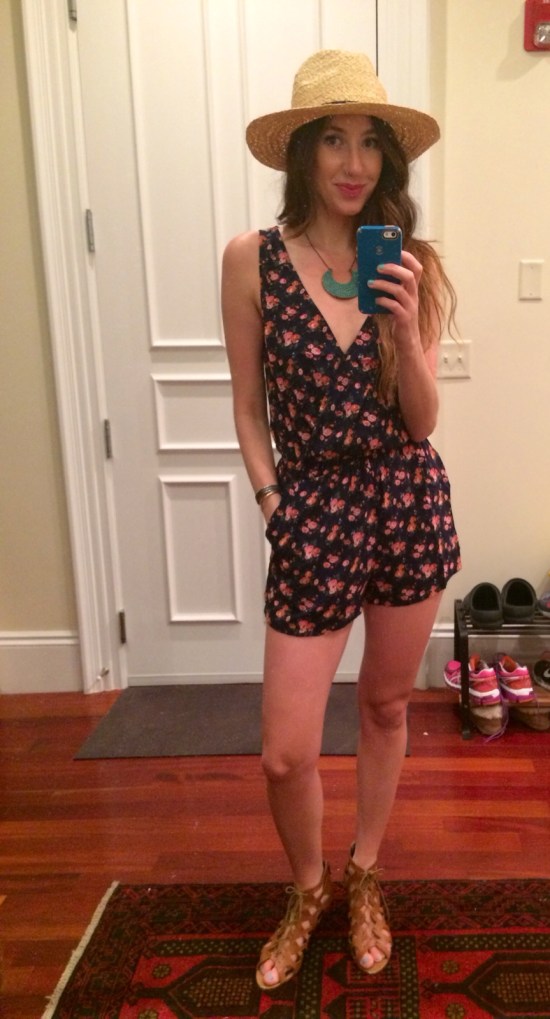 Summer Style: Floral Romper and Floppy Fedora 