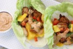 Thai Tofu Lettuce Wraps with Mango Salsa and Peanut Sauce